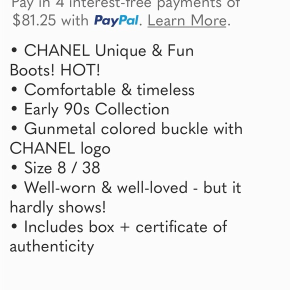 CHANEL  biker boot in black. Vintage. Size 8 - Picture 9 of 9